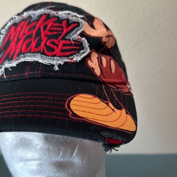 DISNEY PARKS Youth Distressed Mickey Mouse Strapback Hat - Picture 4 of 11